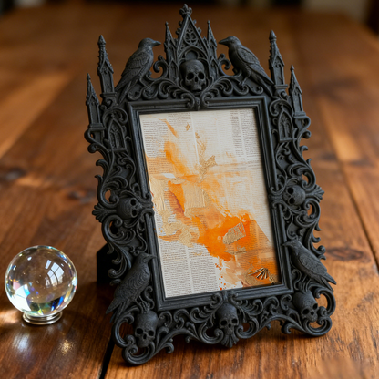 Gothic Dark Frame | Custom Leather Shop Decor, Photo Prop, Dual-use