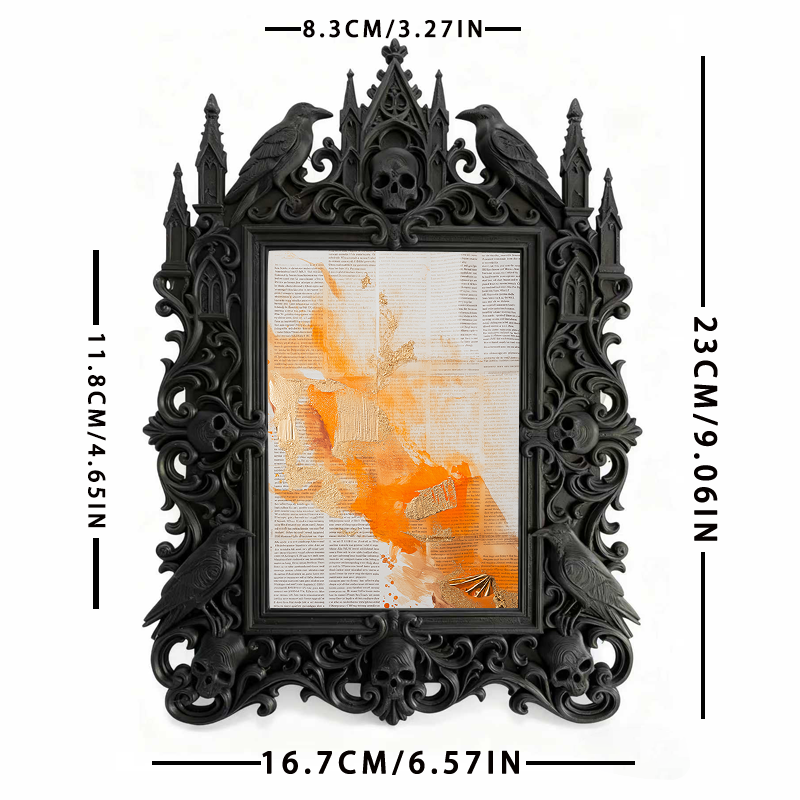 Gothic Dark Frame | Custom Leather Shop Decor, Photo Prop, Dual-use