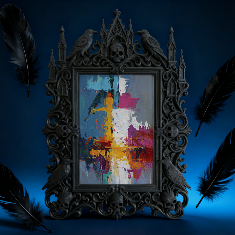 Gothic Dark Frame | Nail Art Studio Decor, Photo Display, Wall/Tabletop