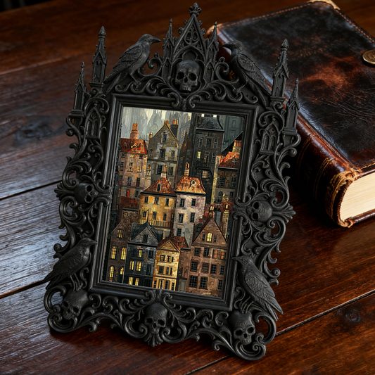 Gothic Dark Frame | Antique Shop Decor, Vintage Photo Frame, Waterproof Plastic
