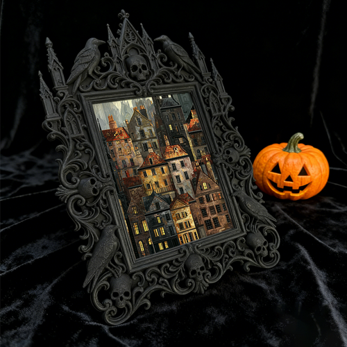 Gothic Dark Frame | Antique Shop Decor, Vintage Photo Frame, Waterproof Plastic