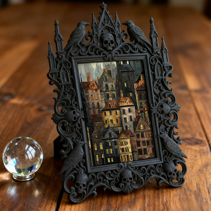 Gothic Dark Frame | Antique Shop Decor, Vintage Photo Frame, Waterproof Plastic