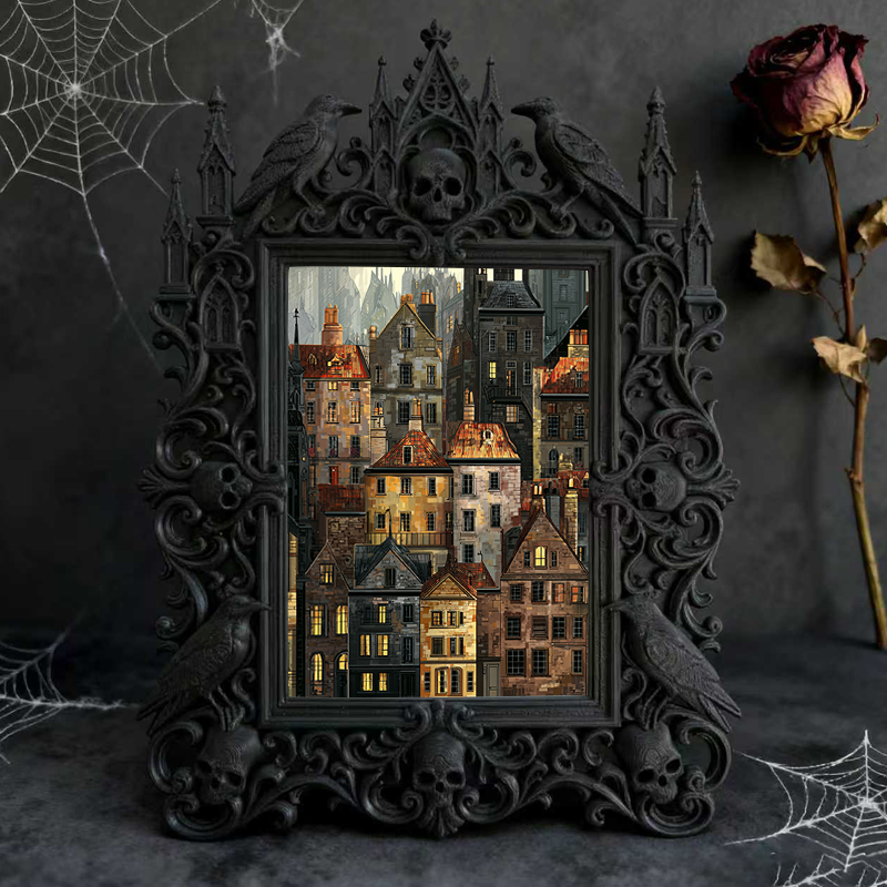 Gothic Dark Frame | Antique Shop Decor, Vintage Photo Frame, Waterproof Plastic