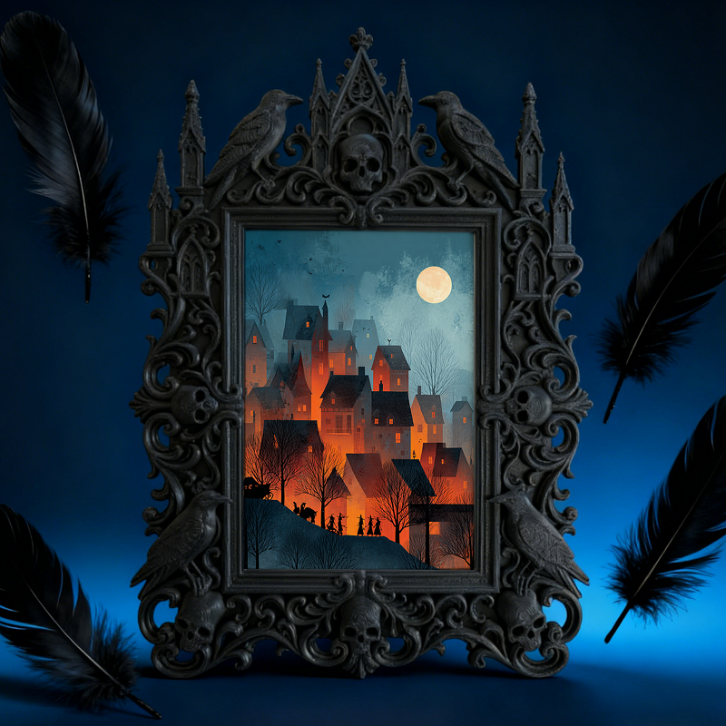 Gothic Dark Frame | Florist Shop Dark Corner Decor, Photo Ornament, Wall-mountable