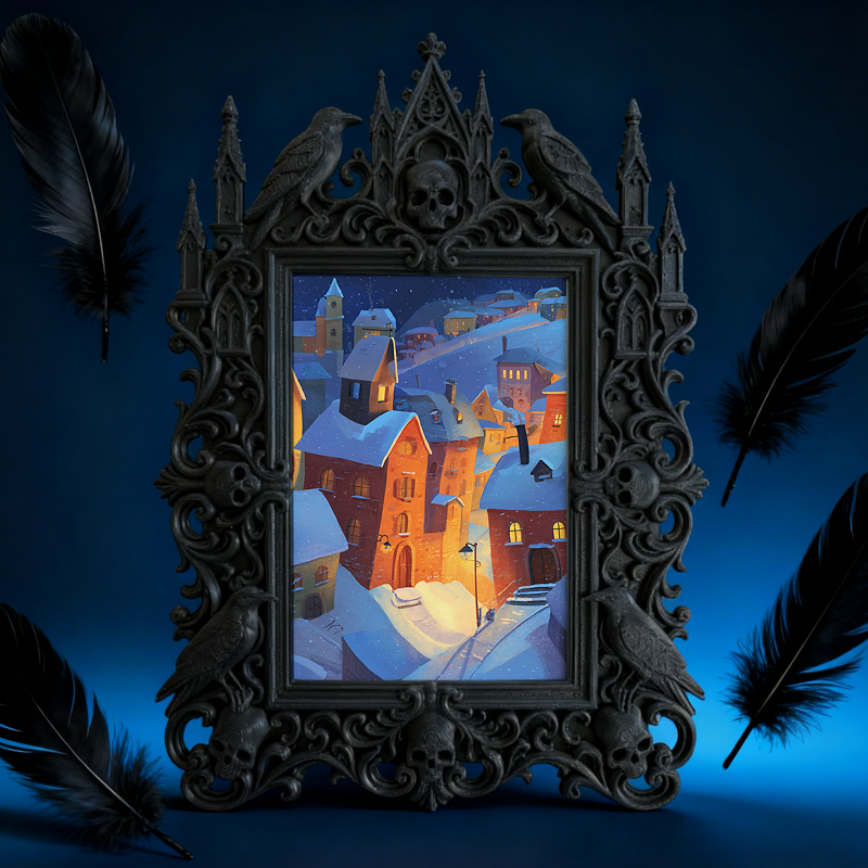 Gothic Dark Frame | Tea House Private Room Decor, Photo Holder, Dual-use