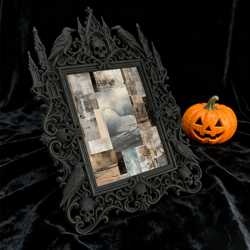 Gothic Dark Frame | Barber Shop Decor, Photo Ornament, Waterproof Plastic