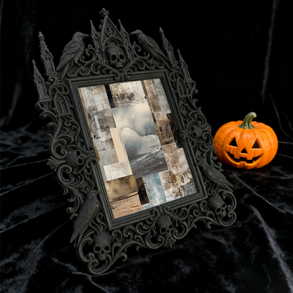 Gothic Dark Frame | Barber Shop Decor, Photo Ornament, Waterproof Plastic