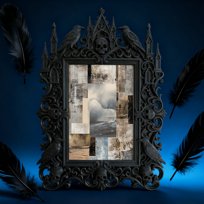 Gothic Dark Frame | Barber Shop Decor, Photo Ornament, Waterproof Plastic