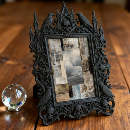 Gothic Dark Frame | Barber Shop Decor, Photo Ornament, Waterproof Plastic