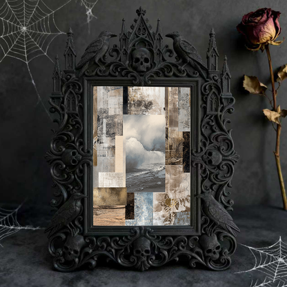 Gothic Dark Frame | Barber Shop Decor, Photo Ornament, Waterproof Plastic