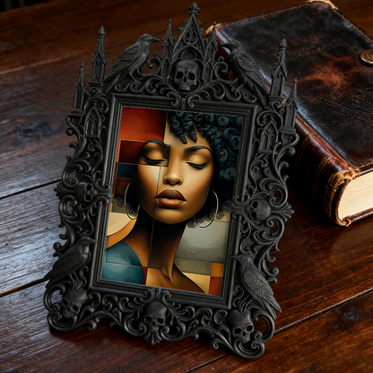 Gothic Dark Frame | Crystal Shop Decor, Photo Holder, Waterproof Plastic Frame