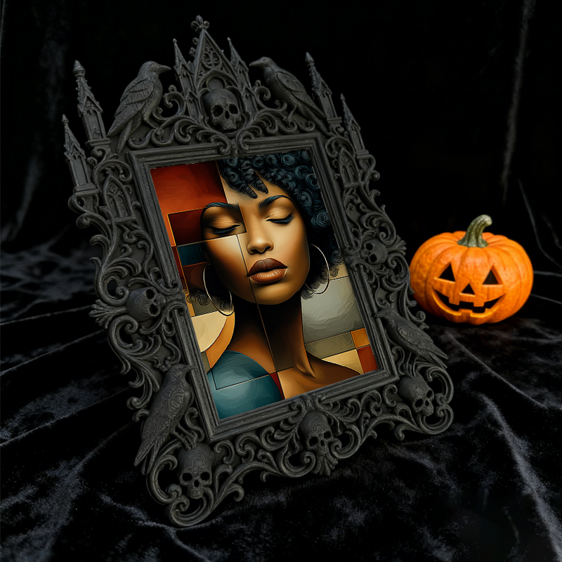 Gothic Dark Frame | Crystal Shop Decor, Photo Holder, Waterproof Plastic Frame