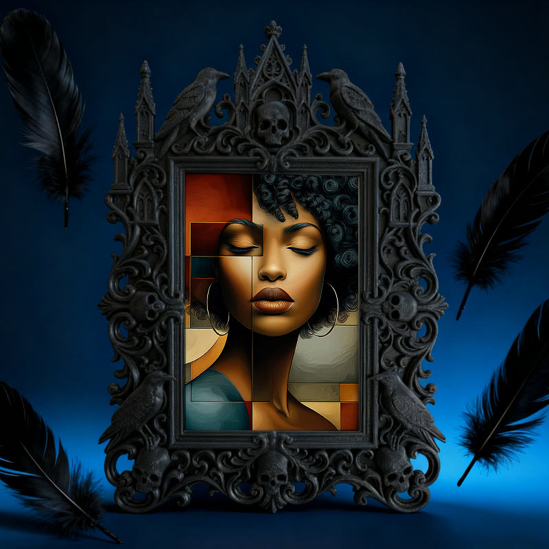 Gothic Dark Frame | Crystal Shop Decor, Photo Holder, Waterproof Plastic Frame