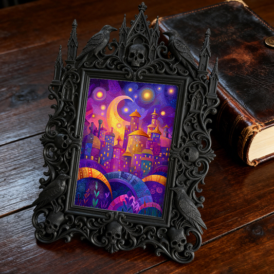 Gothic Dark Frame | Thrift Store Decor, Vintage Photo Holder, Dual-use