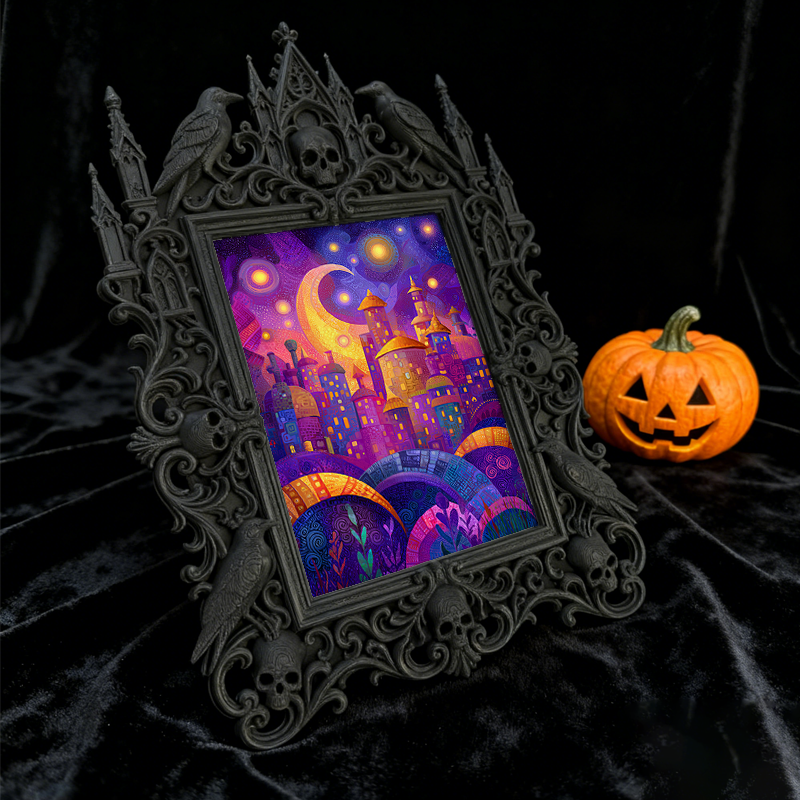 Gothic Dark Frame | Thrift Store Decor, Vintage Photo Holder, Dual-use