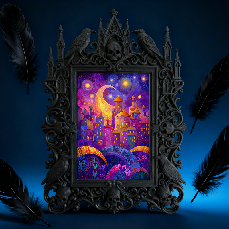 Gothic Dark Frame | Thrift Store Decor, Vintage Photo Holder, Dual-use