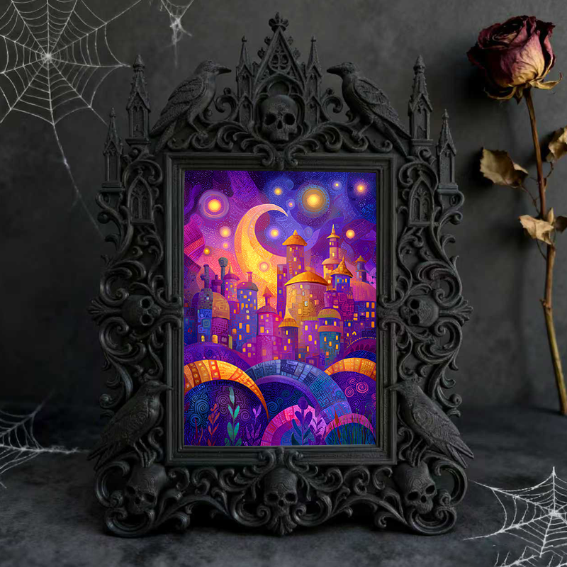 Gothic Dark Frame | Thrift Store Decor, Vintage Photo Holder, Dual-use