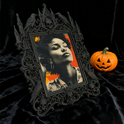 Gothic Dark Frame | Halloween Haunted House Prop, Photo Ornament, Waterproof Plastic