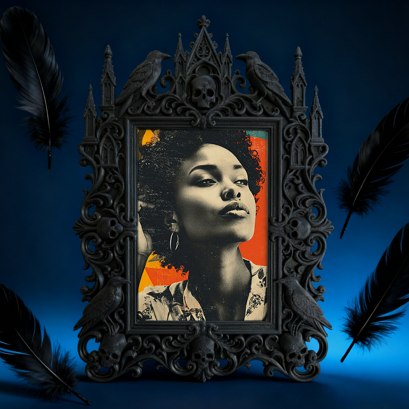 Gothic Dark Frame | Halloween Haunted House Prop, Photo Ornament, Waterproof Plastic