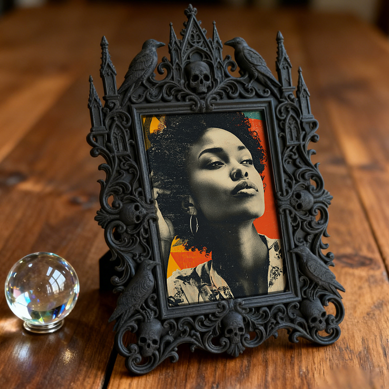 Gothic Dark Frame | Halloween Haunted House Prop, Photo Ornament, Waterproof Plastic