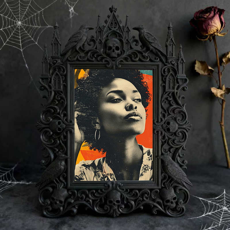 Gothic Dark Frame | Halloween Haunted House Prop, Photo Ornament, Waterproof Plastic