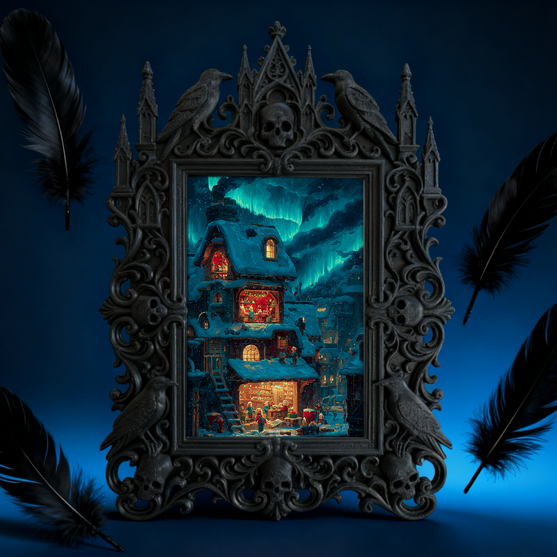 Gothic Dark Frame | LARP Event Camp Decor, Photo Frame, Waterproof Plastic