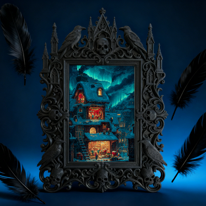 Gothic Dark Frame | LARP Event Camp Decor, Photo Frame, Waterproof Plastic