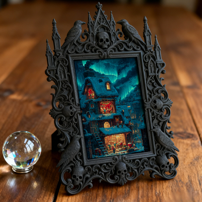 Gothic Dark Frame | LARP Event Camp Decor, Photo Frame, Waterproof Plastic