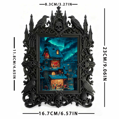 Gothic Dark Frame | LARP Event Camp Decor, Photo Frame, Waterproof Plastic