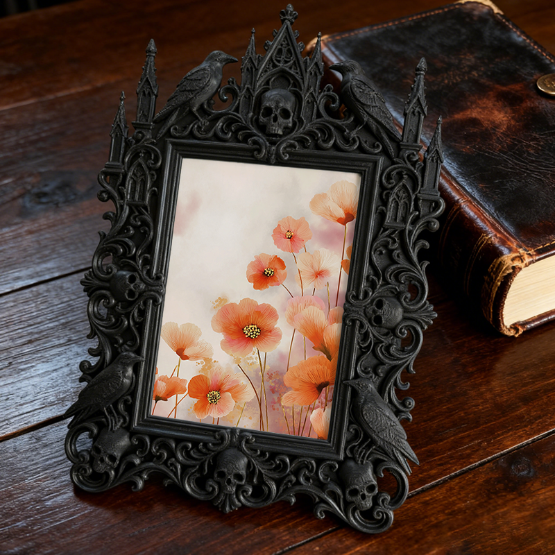 Gothic Dark Frame | Horror Movie Marathon Party Decor, Photo Ornament, Wall-mountable