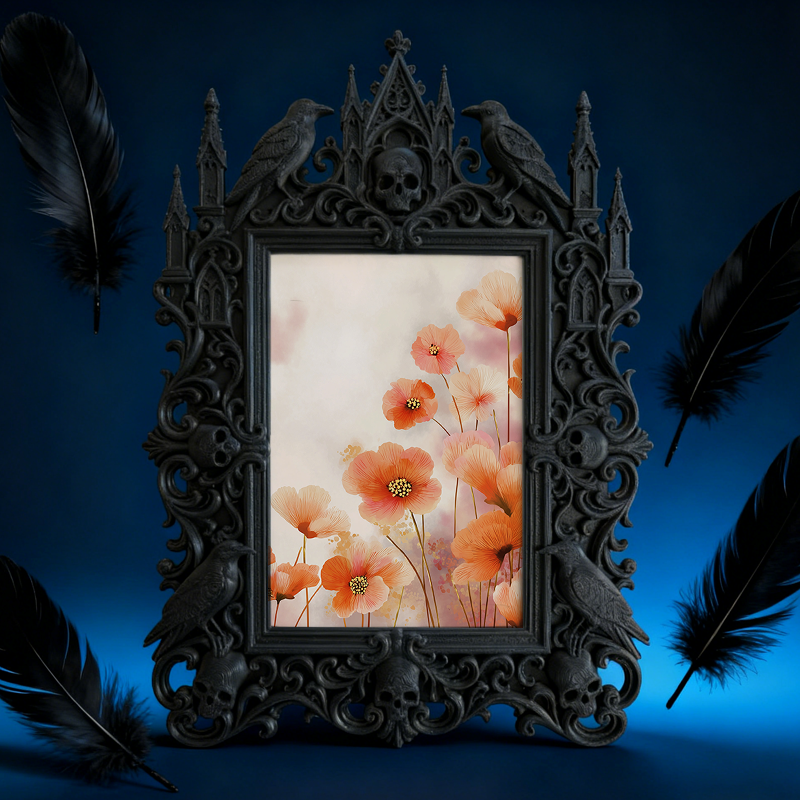 Gothic Dark Frame | Horror Movie Marathon Party Decor, Photo Ornament, Wall-mountable