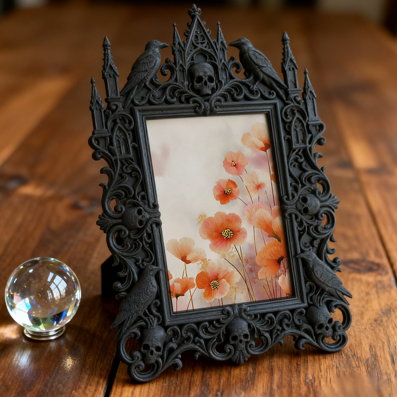 Gothic Dark Frame | Horror Movie Marathon Party Decor, Photo Ornament, Wall-mountable