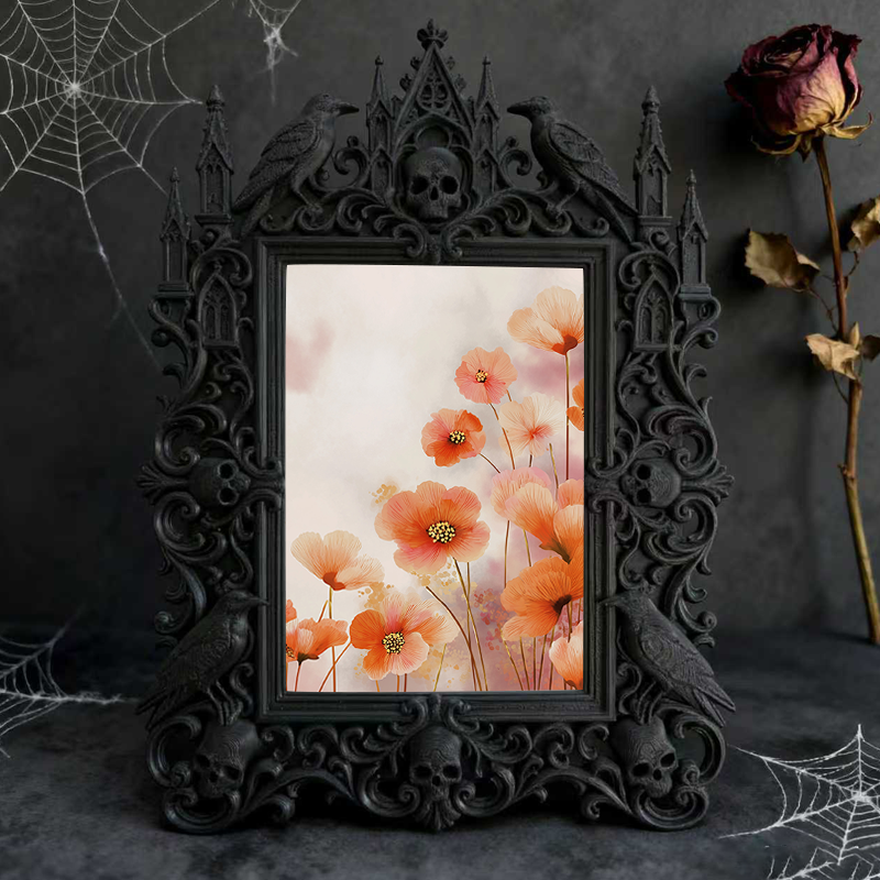 Gothic Dark Frame | Horror Movie Marathon Party Decor, Photo Ornament, Wall-mountable