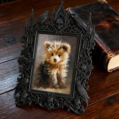 Gothic Dark Frame | Full Moon Ritual Decor, Photo Display, Waterproof Plastic Frame