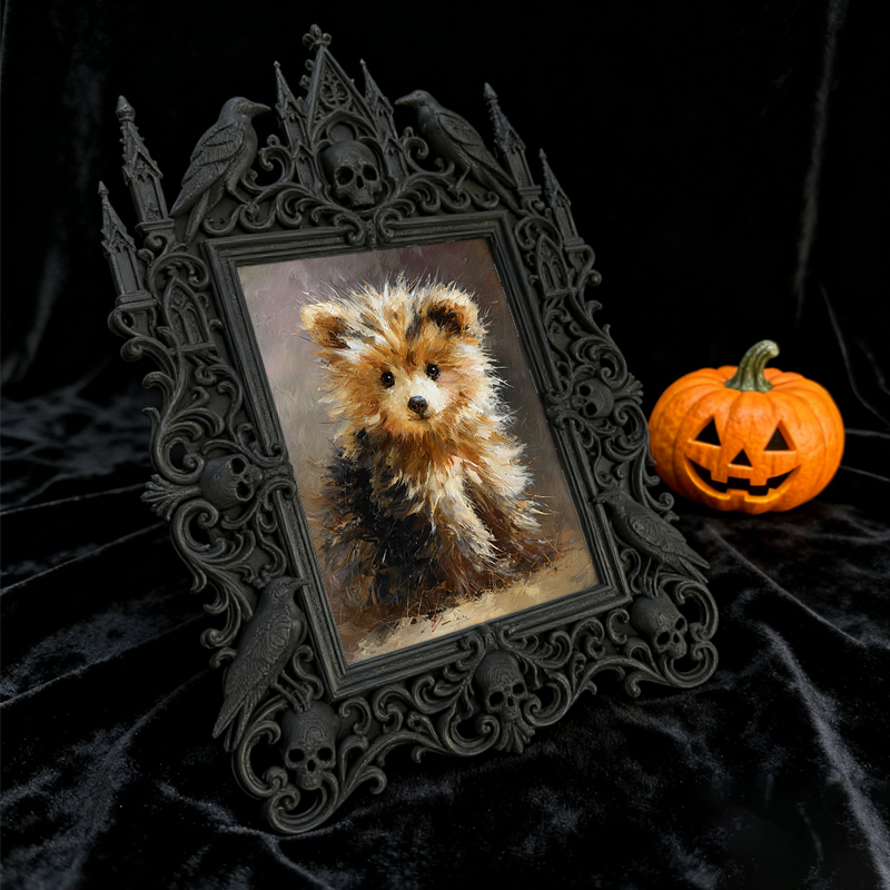 Gothic Dark Frame | Full Moon Ritual Decor, Photo Display, Waterproof Plastic Frame