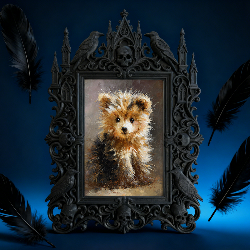 Gothic Dark Frame | Full Moon Ritual Decor, Photo Display, Waterproof Plastic Frame