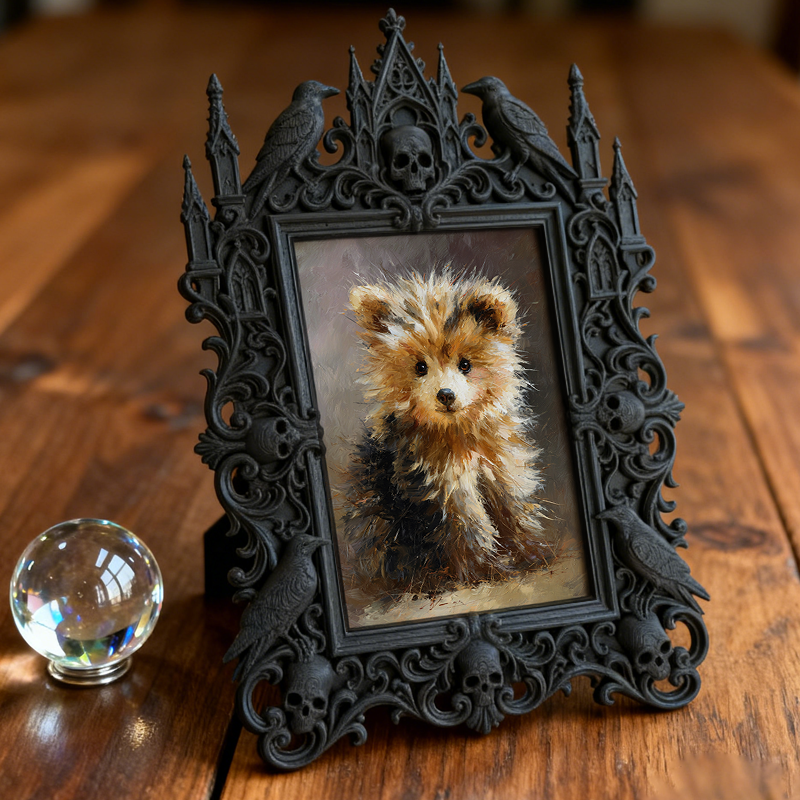 Gothic Dark Frame | Full Moon Ritual Decor, Photo Display, Waterproof Plastic Frame