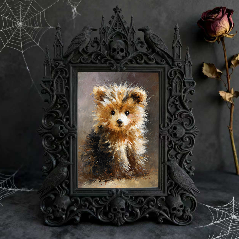 Gothic Dark Frame | Full Moon Ritual Decor, Photo Display, Waterproof Plastic Frame