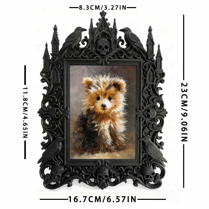 Gothic Dark Frame | Full Moon Ritual Decor, Photo Display, Waterproof Plastic Frame