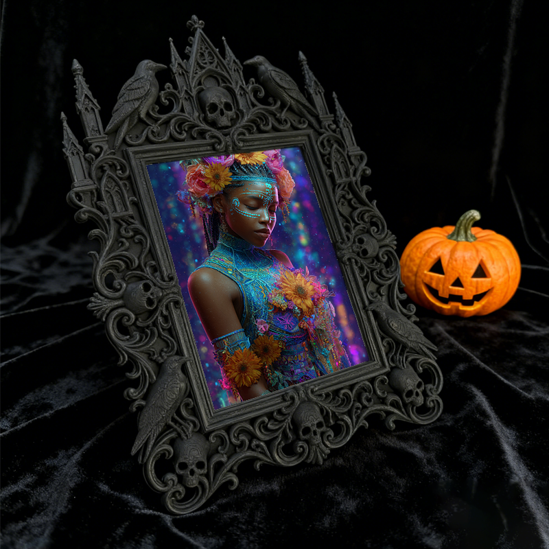 Gothic Dark Frame | Gothic Themed Baby Shower Decor, Photo Holder, Dual-use