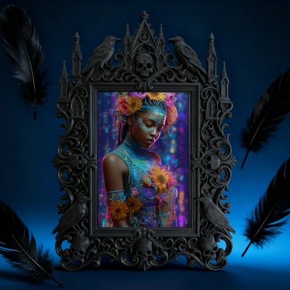 Gothic Dark Frame | Gothic Themed Baby Shower Decor, Photo Holder, Dual-use