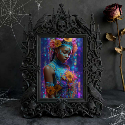 Gothic Dark Frame | Gothic Themed Baby Shower Decor, Photo Holder, Dual-use