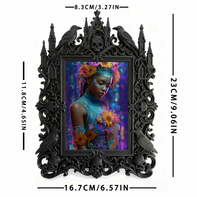 Gothic Dark Frame | Gothic Themed Baby Shower Decor, Photo Holder, Dual-use