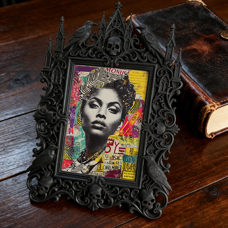 Gothic Dark Frame | Poetry Slam Dark Corner Decor, Photo Ornament, Waterproof Plastic