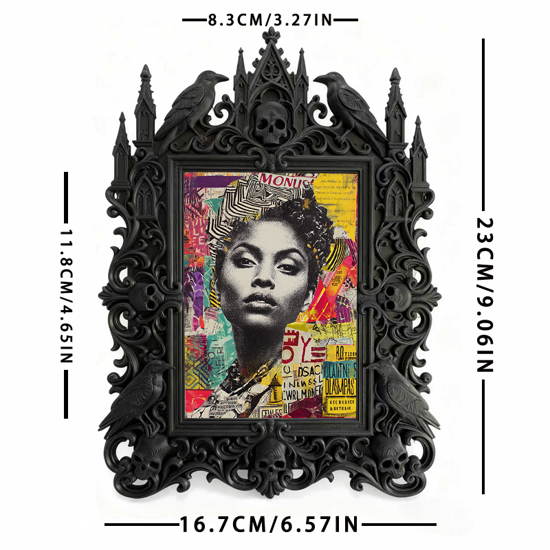 Gothic Dark Frame | Poetry Slam Dark Corner Decor, Photo Ornament, Waterproof Plastic