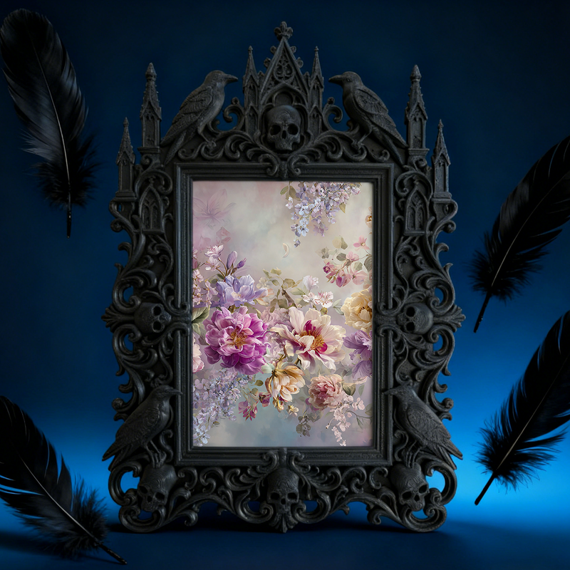 Gothic Dark Frame | Ghost Hunting Team Meetup Decor, Photo Display, Dual-use