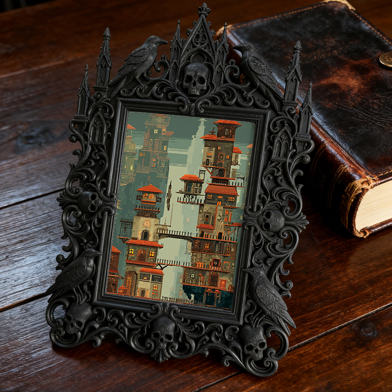 Gothic Dark Frame | Punk Rock Concert After-party Decor, Photo Holder, Waterproof Plastic