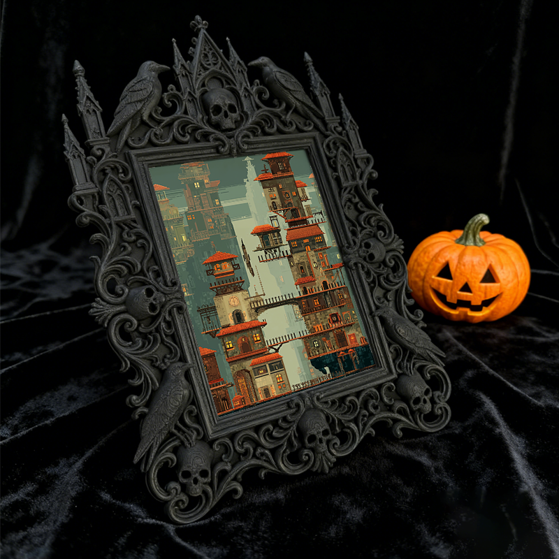 Gothic Dark Frame | Punk Rock Concert After-party Decor, Photo Holder, Waterproof Plastic