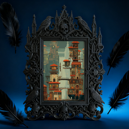 Gothic Dark Frame | Punk Rock Concert After-party Decor, Photo Holder, Waterproof Plastic