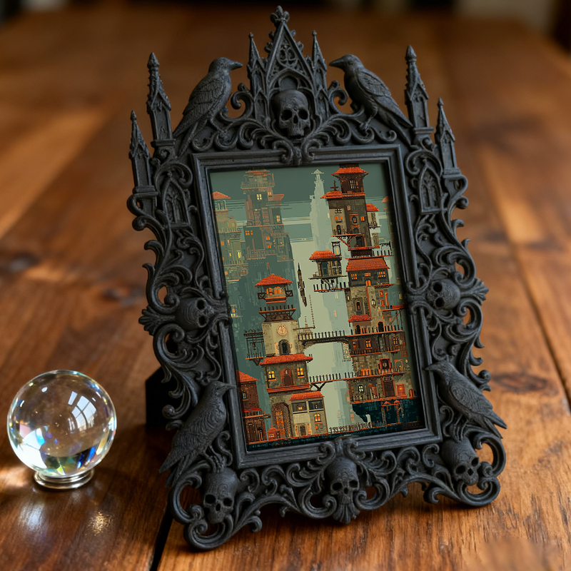 Gothic Dark Frame | Punk Rock Concert After-party Decor, Photo Holder, Waterproof Plastic